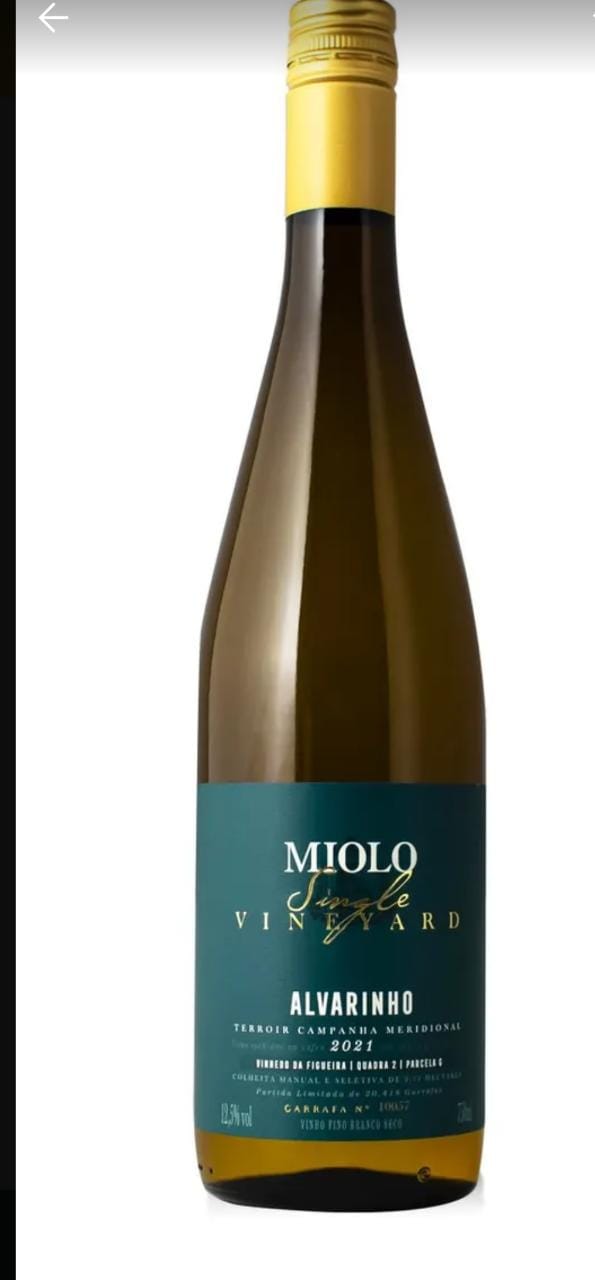 Vinho Branco  Miolo Single Alvarinho 750ml